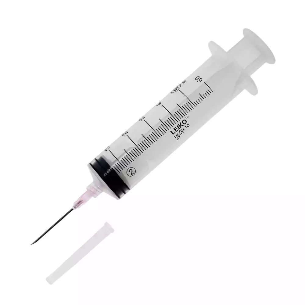 Шприц Лейко 50,0мл, игла 18G 1 1/2 (1,2*38мм) надета, 3-х компонентный, Луер Лок, стерильный