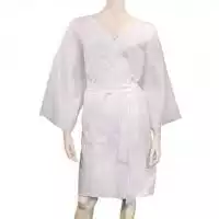 Халат для посетителей (кимоно) длина 125см, рукав длинный без резинки и манжеты, с запахом, на поясе, материал СМС 18г/м2, нестерильный, голубой