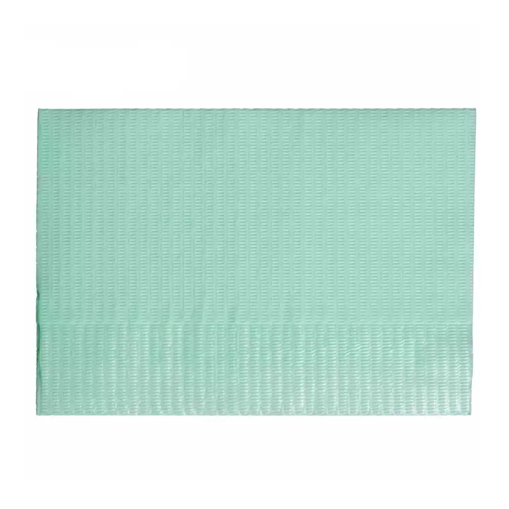 Салфетка-нагрудник «КРИСТИДЕНТ» Стандарт, размер 35*45см, 2-х слойные, бумага+полиэтилен, нестерильная, цвет салатовый