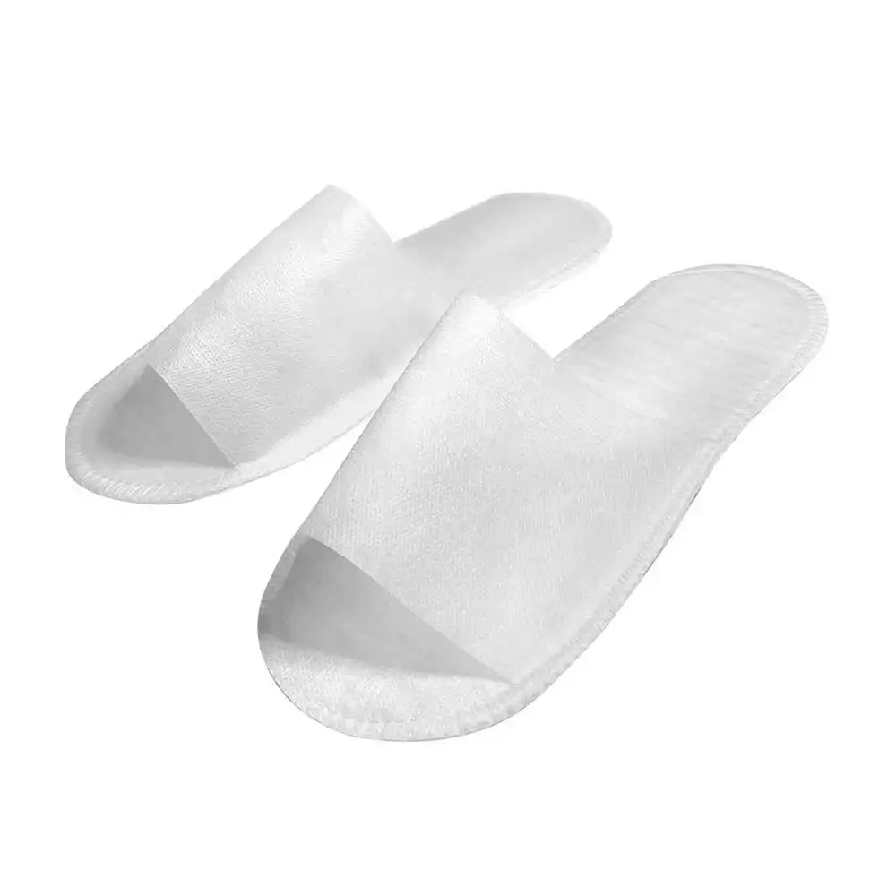 Тапочки одноразовые "Стандарт", с открытым мысом, на жесткой подошве, толщина 5мм, верх - спанбонд, цвет белый, размер 37-42