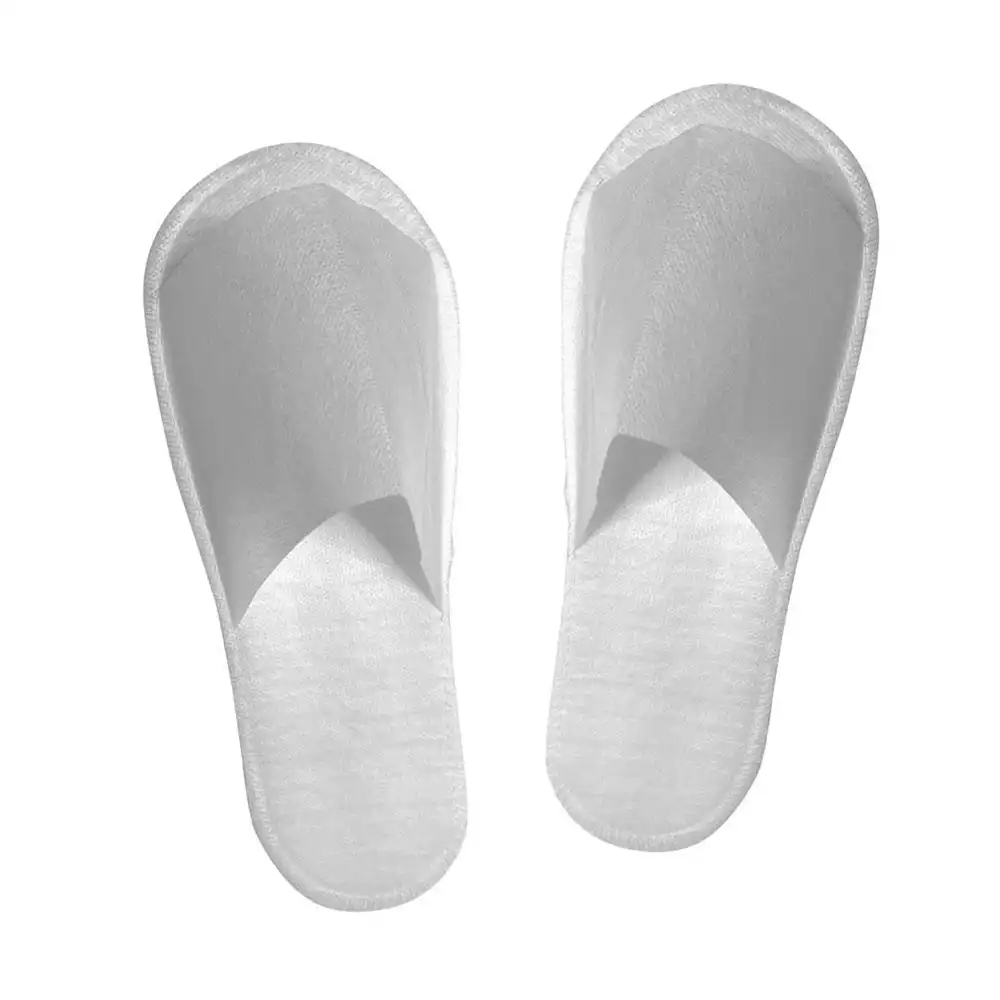 Тапочки одноразовые "Стандарт", с открытым мысом, на жесткой подошве, толщина 5мм, верх - спанбонд, цвет белый, размер 37-42