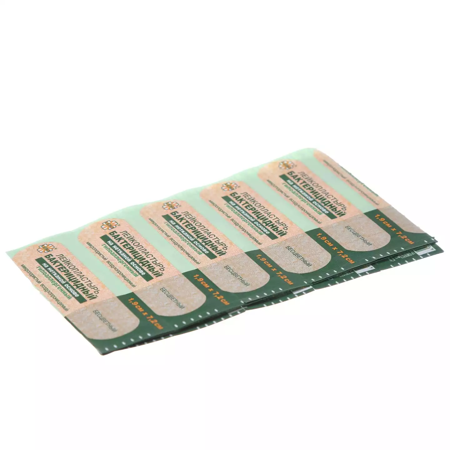 Лейкопластырь LEIKO бактерицидный, размер 1,9см*7,2см, бесцветный, на нетканной основе, гипоаллергенный