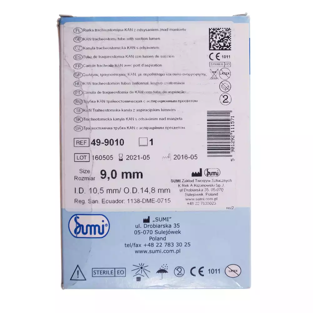 Трубка трахеостомическая KAN с манжетой 9,0 мм, с аспирац. просветом со смен. канюлями, фикс.лента (набор)