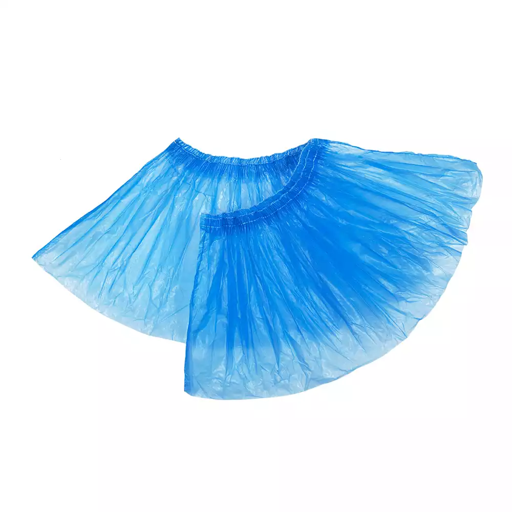 Бахилы UNITE "Экстра" полиэтиленовые, гладкие, двойная резинка, 5г/пара , размер 400*150мм, цвет - синий