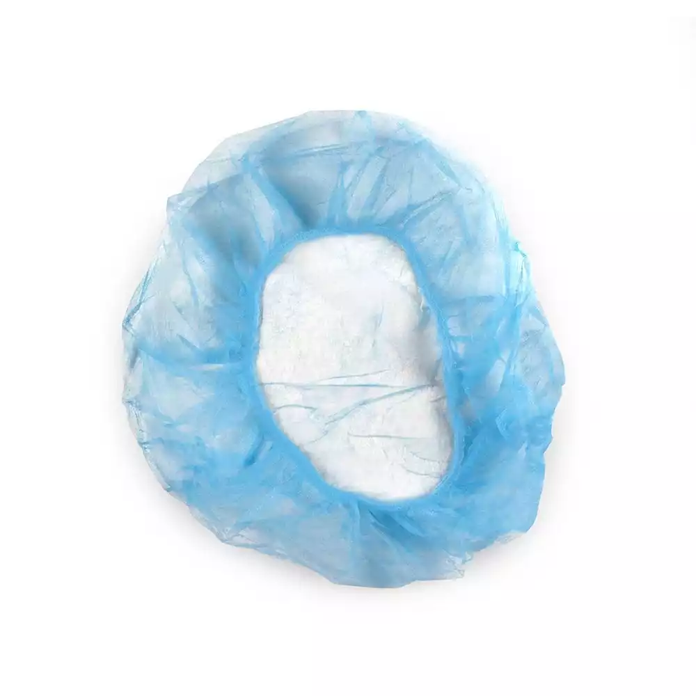 Шапочка - берет Шарлотта, плоская, материал СМС 25г/м2, нестерильная, цвет голубой, плоская