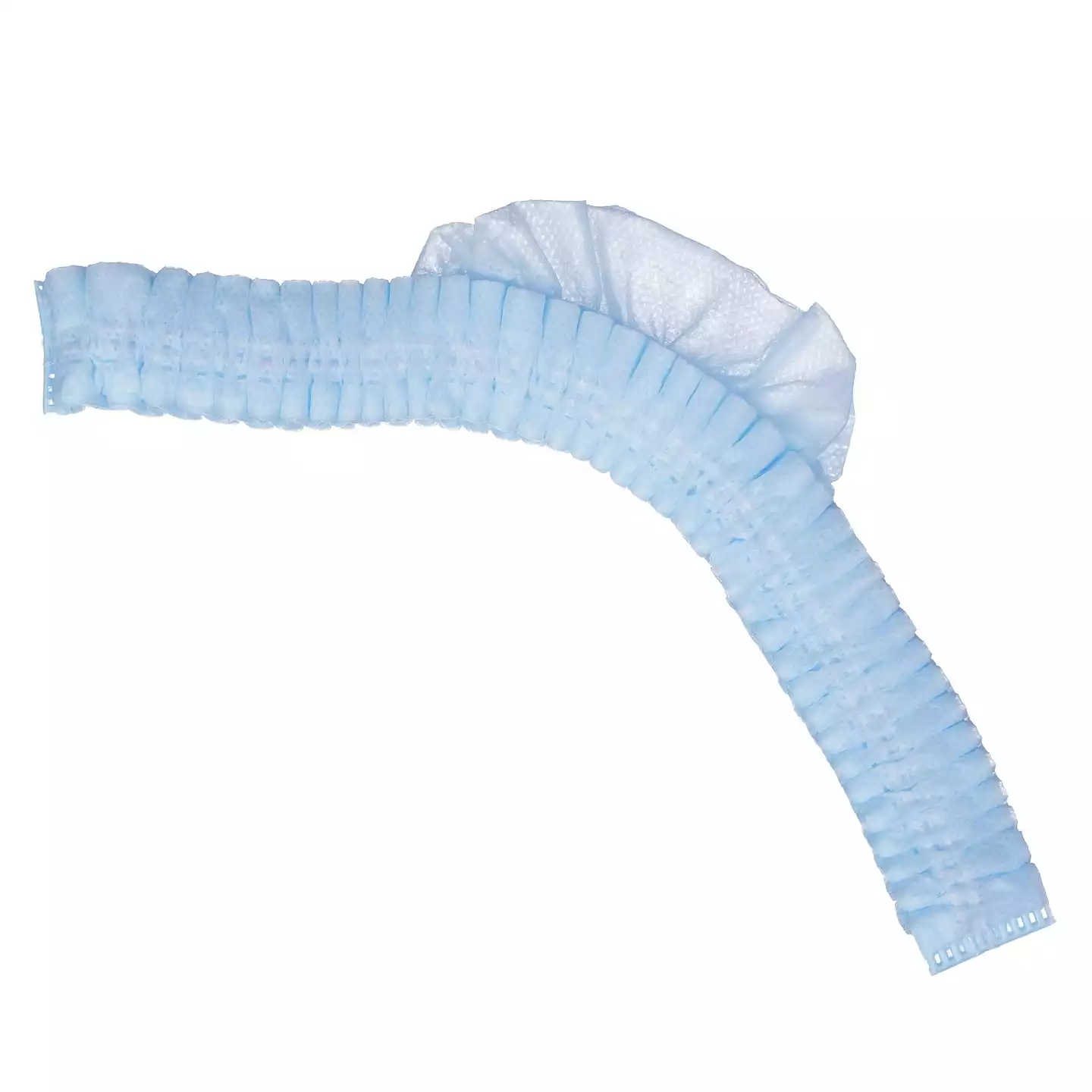 Шапочка Шарлотта (клип), модель "Плиссе", материал Спанбонд 18г/м2, нестерильная, голубая, с РУ