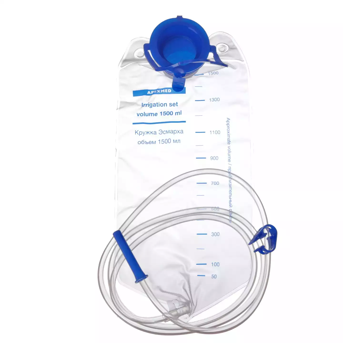Кружка Эсмарха полимерная объем 1,50л, трубка 150см, стерильная