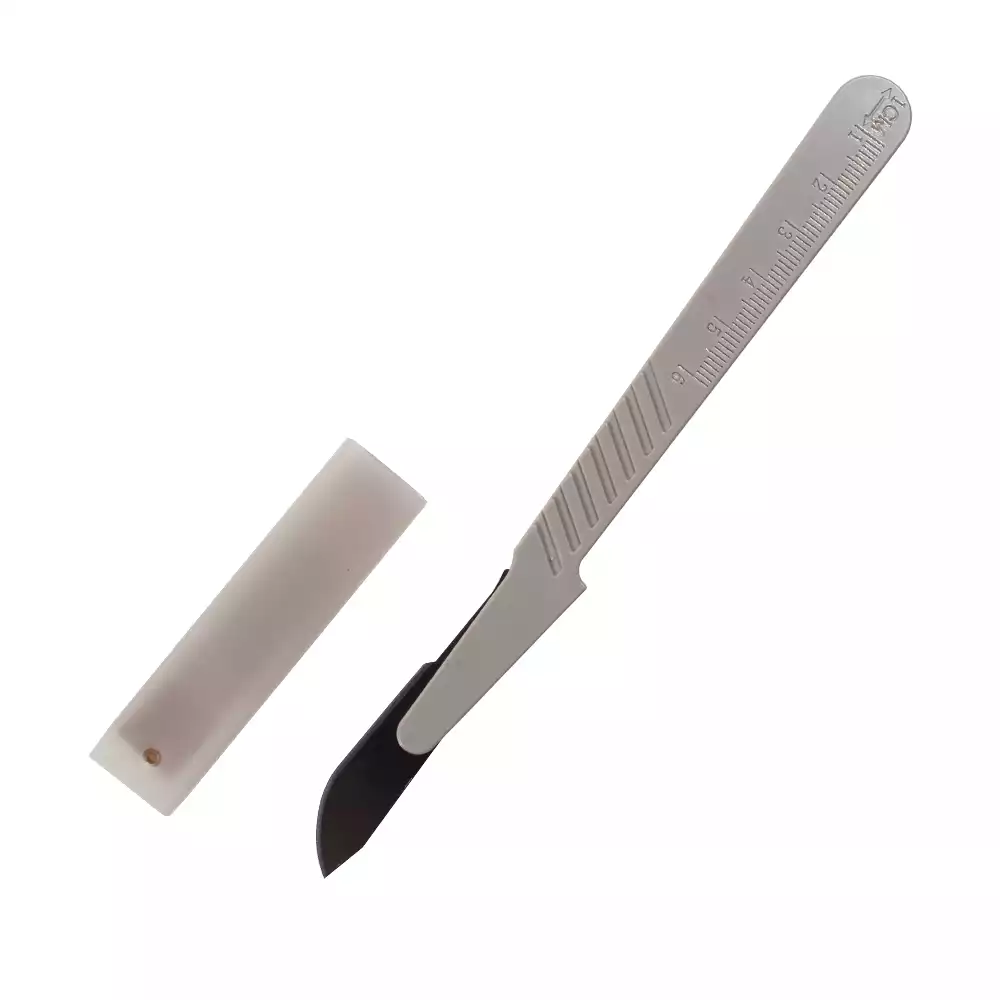 Скальпель с пластмассовой ручкой №22 CERTUS, нержавеющая сталь, одноразовый, стерильный