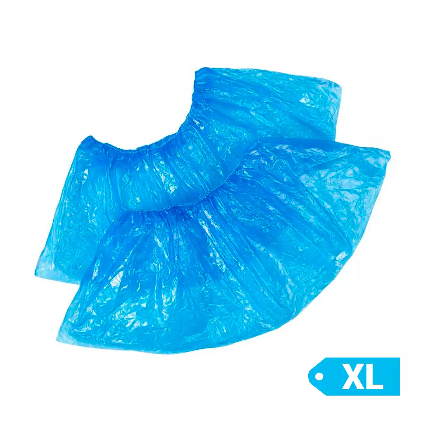 Бахилы "ЭКСТРА XL" ПНД 30мкм, полиэтиленовые, двойная резинка, вес 3,0 гр/пара, размер 430*140мм, цвет - синий