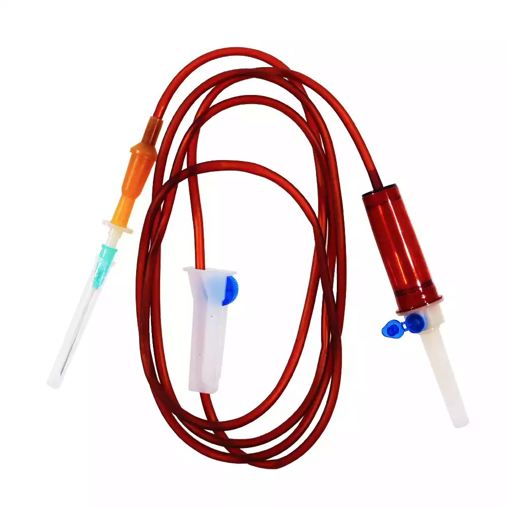 Система инфузионная для переливания растворов 21G игла 0,8*40, пластиковый шип, длина 150см, светонепроницаемая, одноразовая, стерильная