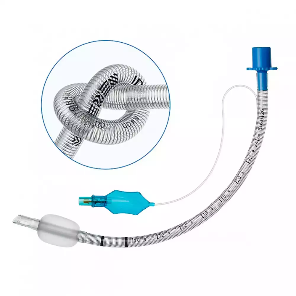 Трубка эндотрахеальная №7,5 с манжетой объемом 9мл, диаметр 7,5/10,2мм, длина 320мм, армированная, стерильная