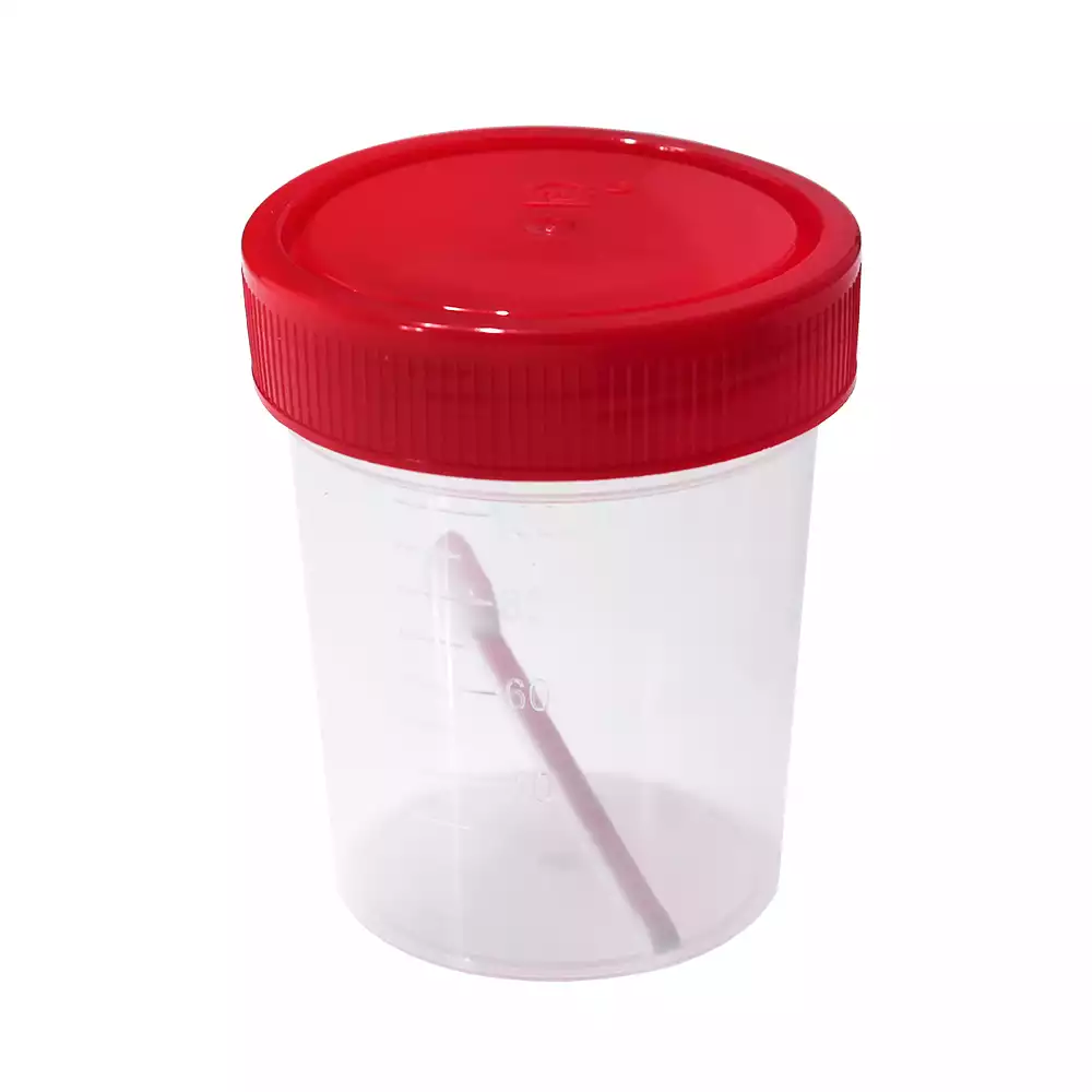 Контейнер 120мл, со шпателем, для взятия биоматериала, стерильный, индивидуальная упаковка