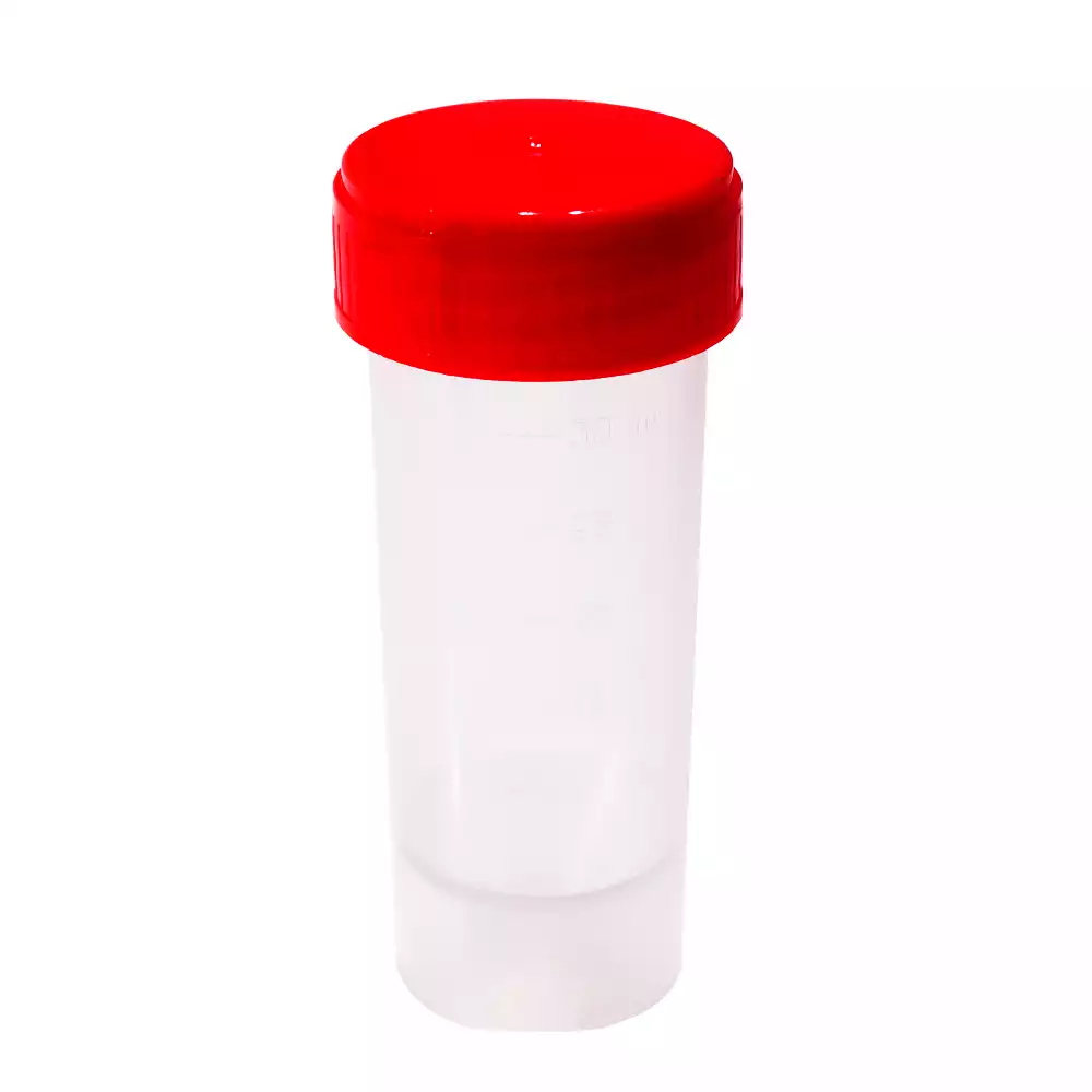 Контейнер 30мл, для взятия биоматериала, нестерильный, с завинчающейся крышкой, без шпателя, индивидуальная упаковка