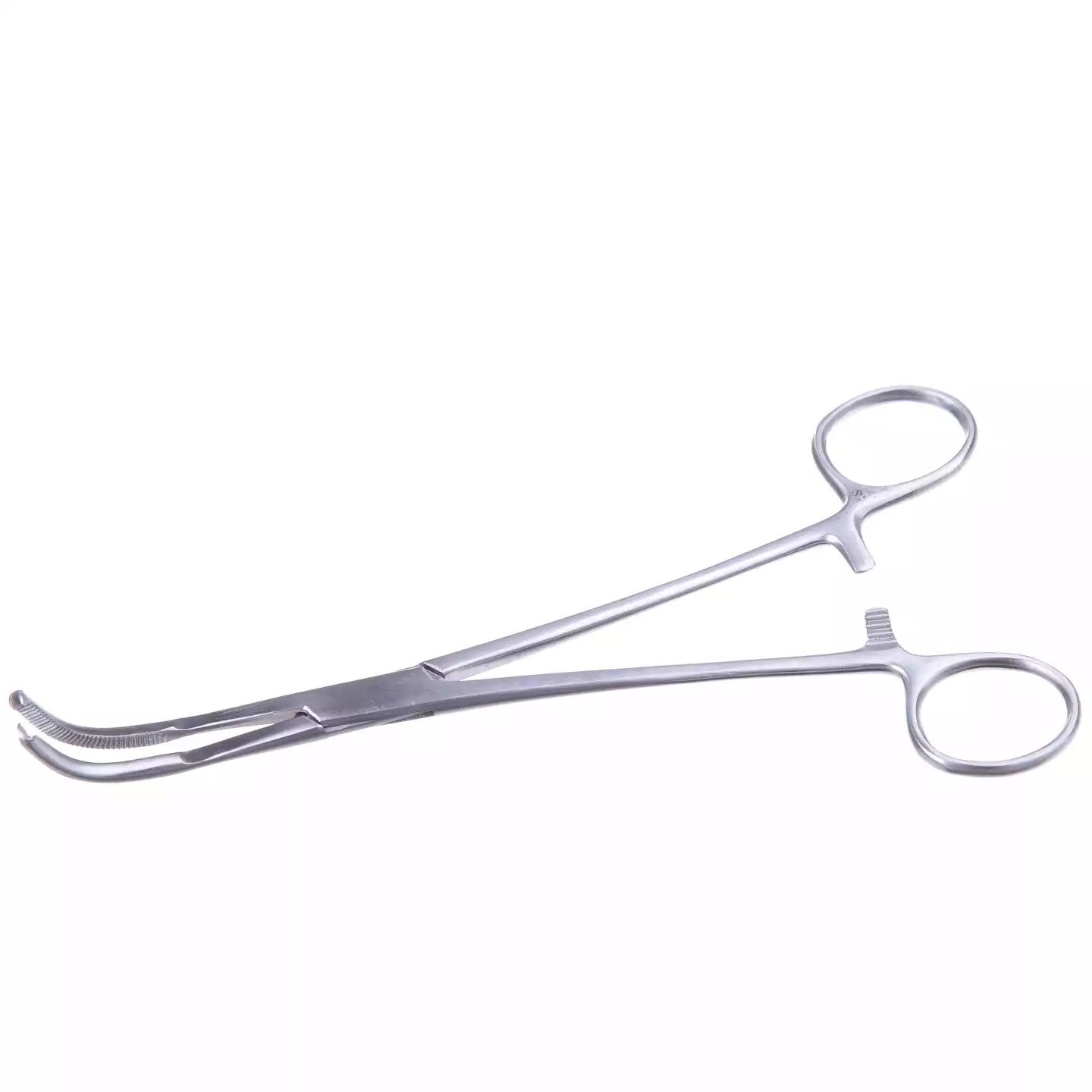 Зажим (17-860) Микулича, для прикрепления белья к брюшине, губки изогнутые, длина 200мм, аналог З-38