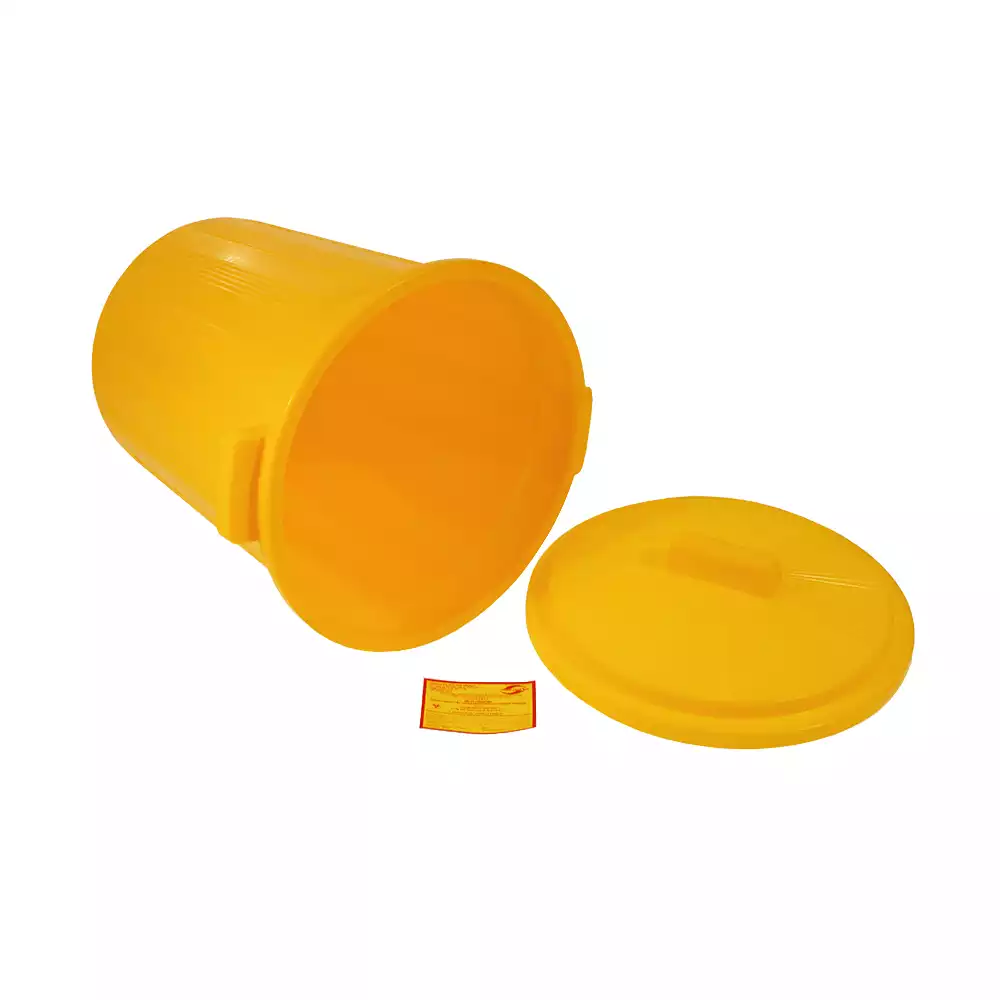 Бак 12,0л для сбора, хранения медицинских отходов (класс Б), с крышкой, цвет желтый, многоразовый