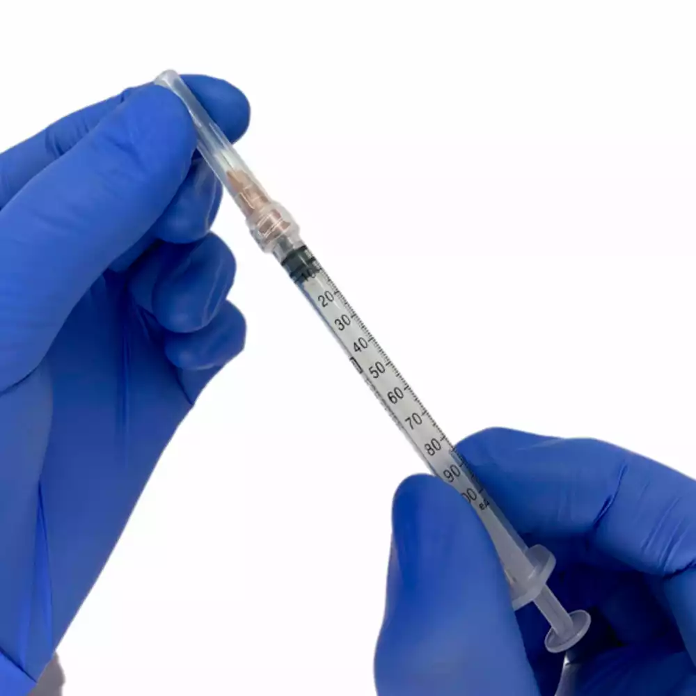 Шприц PARAMED 1,0мл инсулиновый, 3-х компонентный, игла 26G*1 1/2 (0,45*12мм), косметологическая игла, соединение Луер Лок, стерильный