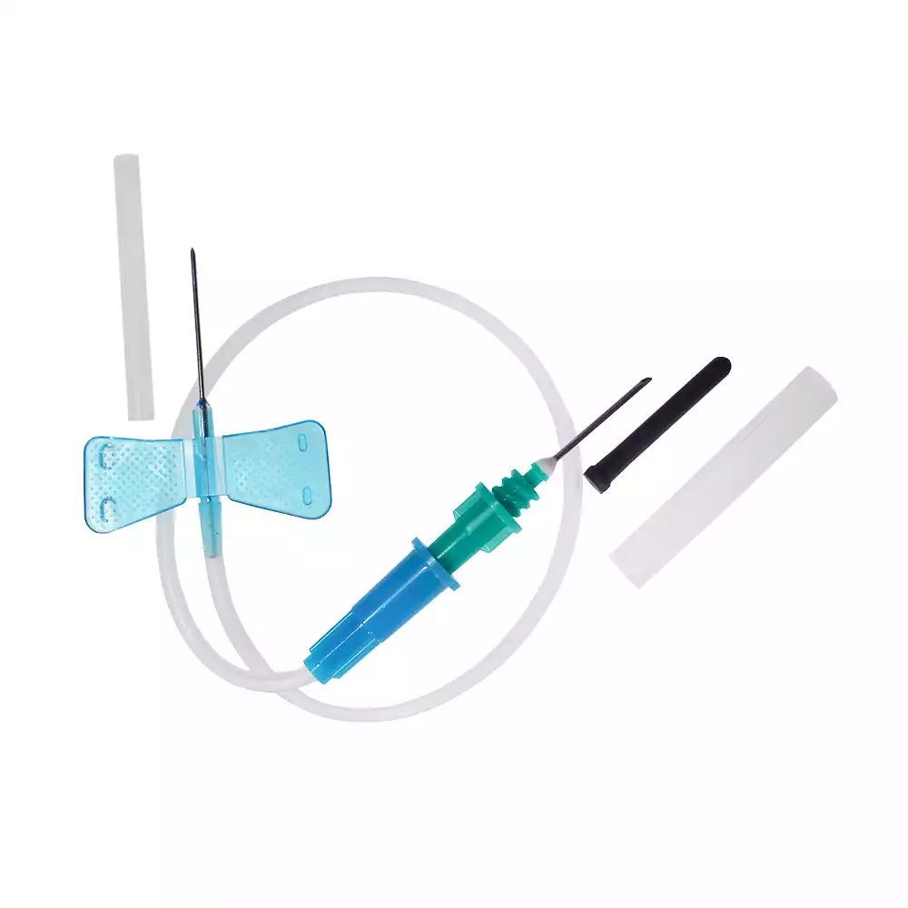 Игла - бабочка одноразовая для взятия венозной крови с луер-адаптером 23Gх3/4 (0,60х20 мм), длина трубки 19 см, стерильная, голубая