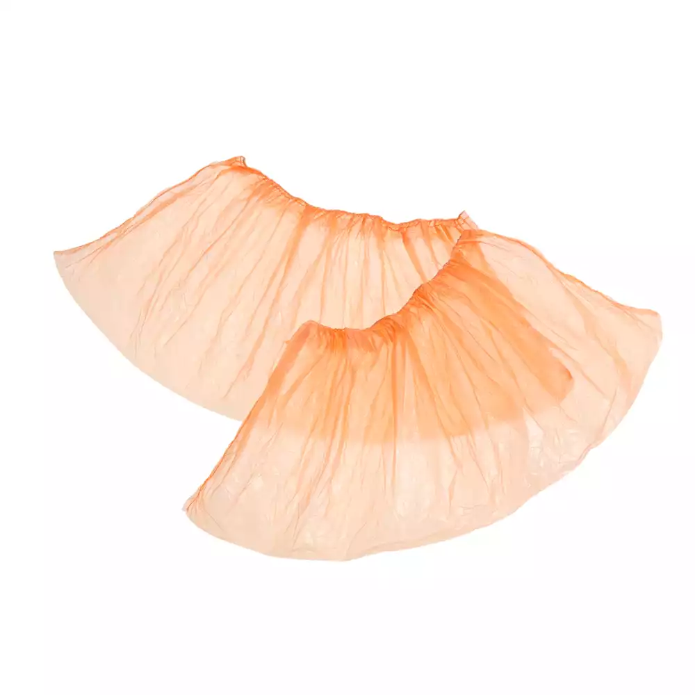 Бахилы UNITE "Стандарт Оранжевые" ПНД 25мкм, полиэтиленовые, гладкие, вес 2,5 гр/пара, размер 400*150мм