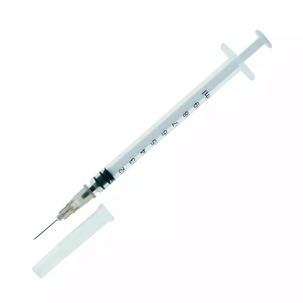 Шприц VANSUNTECH 1,0мл инъекционный, 3-х компонентный, игла 27G*1/2 (0,40*12мм), стерильный