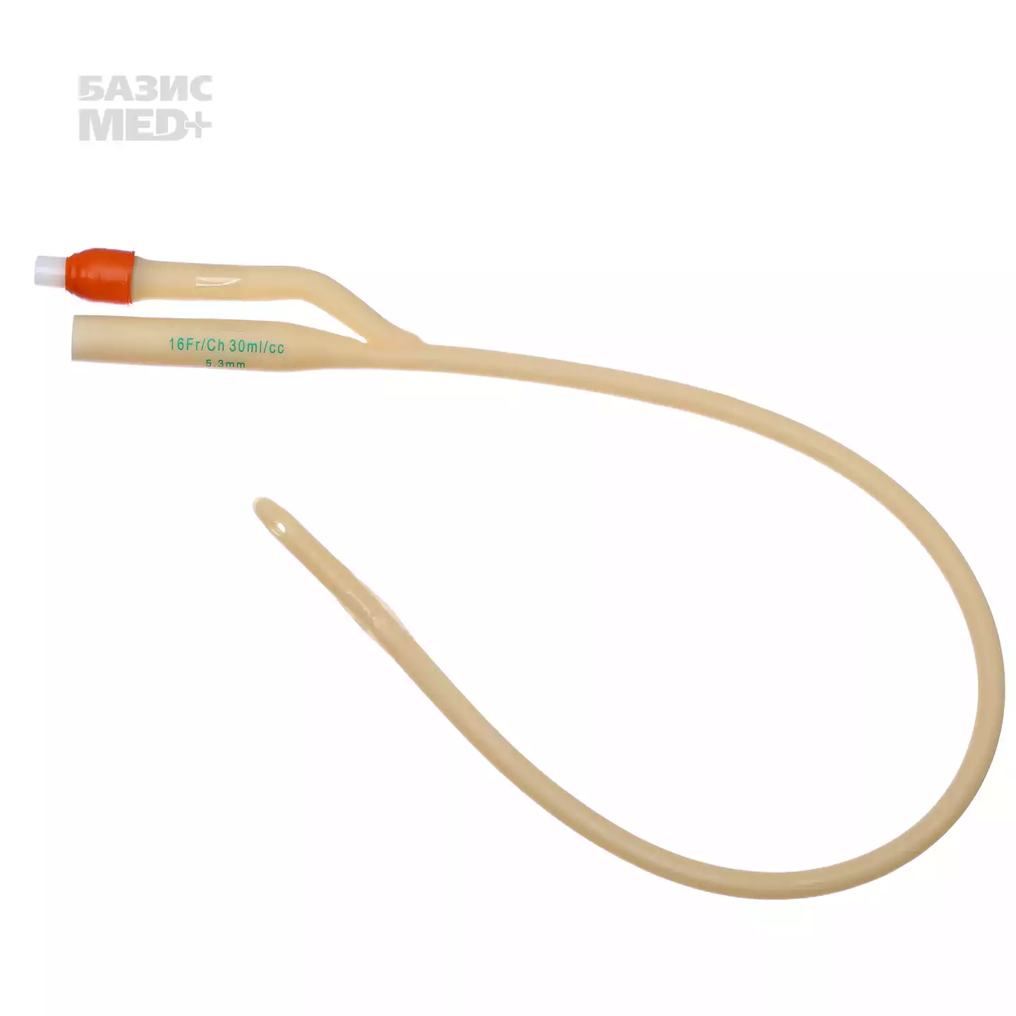Катетер Фолея латексный с сил.покрытием 2-х ходовой СН-16, диаметр 3,8/5,3мм, объем баллона до 30мл, длина 400мм, цвет оранжевый, стерильный, упаковка 10шт
