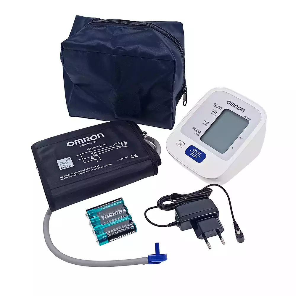 Тонометр OMRON М2 Basic HEM-7121-ALRU с универсальной манжетой 22-42см, адаптер