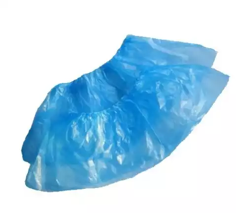 Бахилы медицинские полиэтиленовые  СУПЕР 100 С ДВОЙНОЙ РЕЗИНКОЙ , голубые