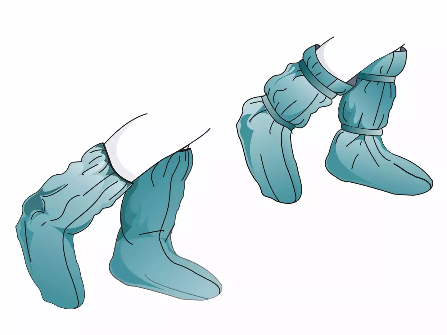 Бахилы хирургические, высота 45см, материал СМС 25г/м2, на завязках, нестерильные