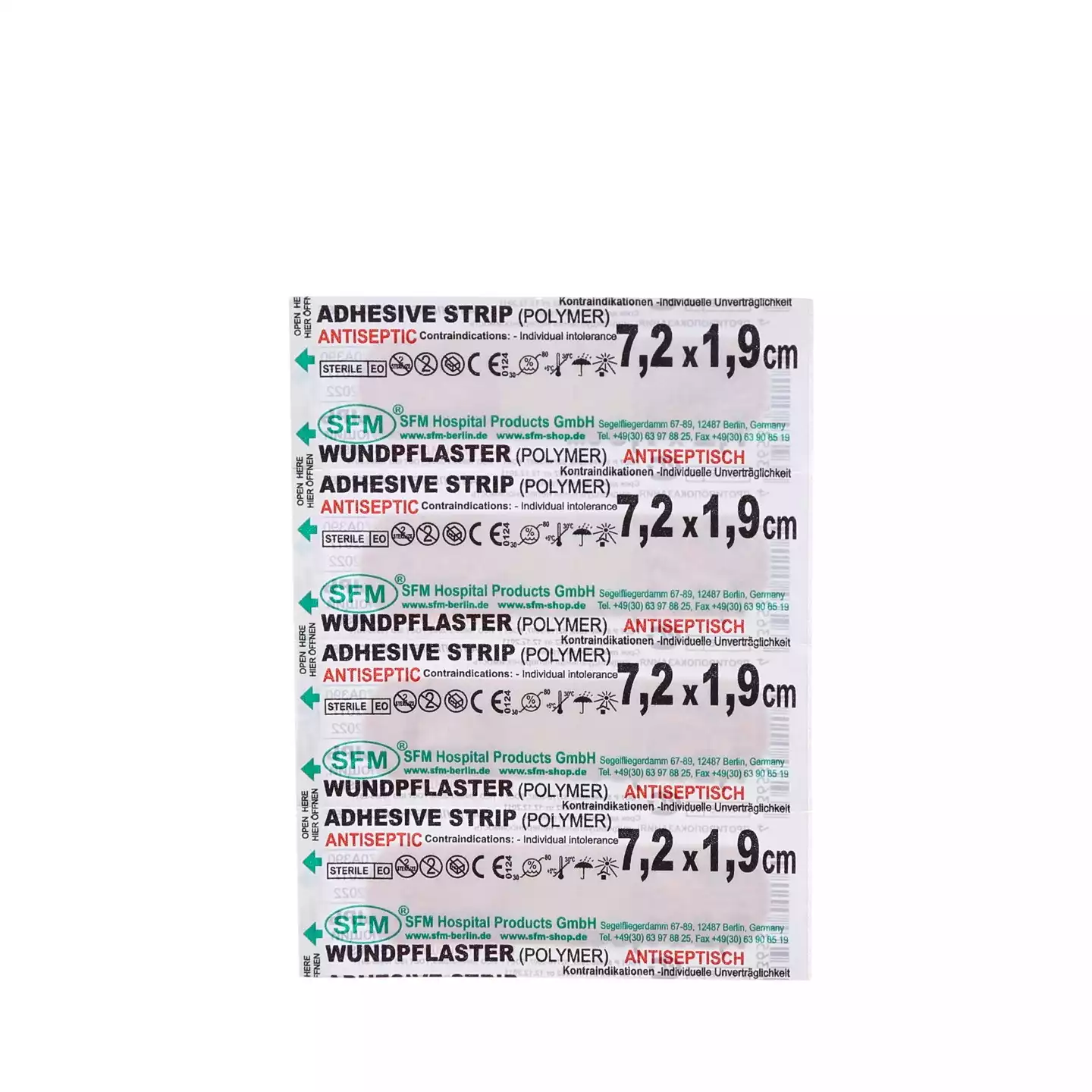 Лейкопластырь Strip бактерицидный, размер 7,2см*1,9см, полмерная основа, индивидуальная упаковка