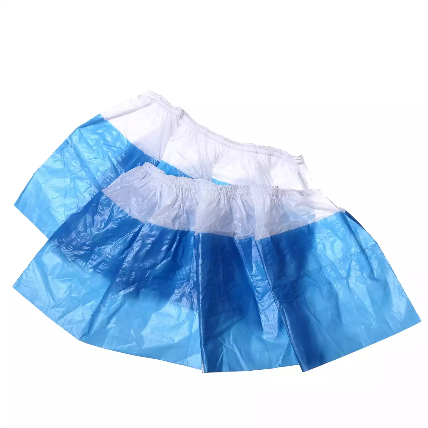 Бахилы Elegreen "Супер Экстра", полиэтиленовые, гладкие, двойная подошва, вес 5,1 гр/пара, 50мкм, размер 390*140мм, бело-синие